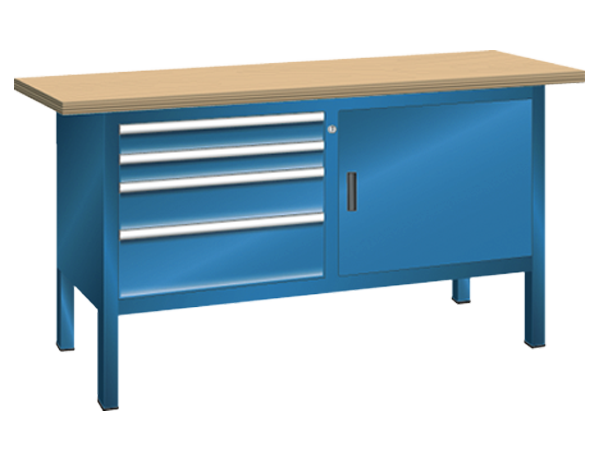 Funktionale Arbeitsfläche für kleine Produktions- und Montagebereiche