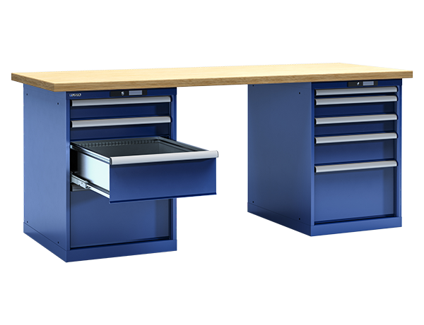 Ergonomické pracovní stoly a systémy pracovišť pro průmysl a dílny
